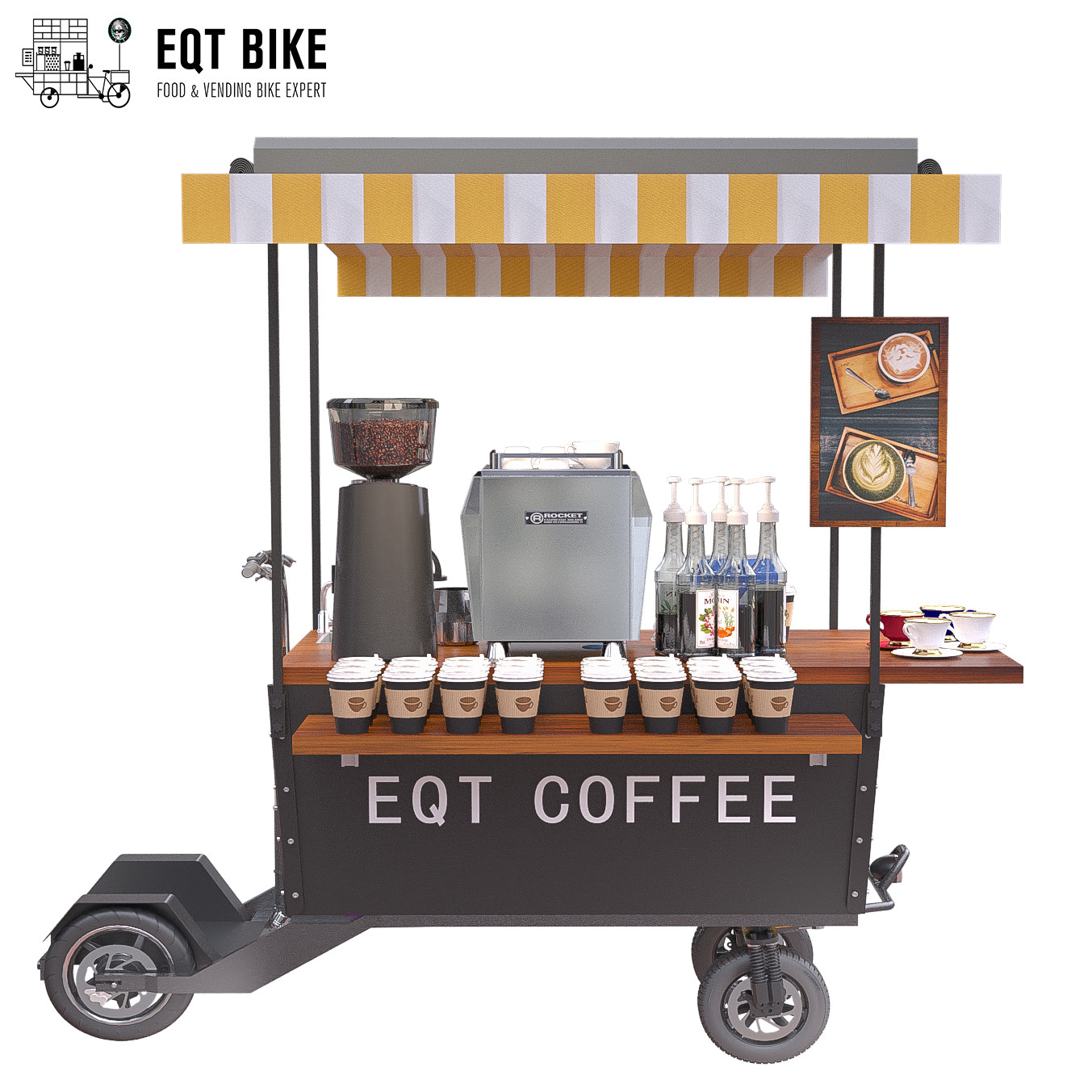 거리 사업을 위한 EQT 다기능 스쿠터 이동할 수 있는 커피 손수레